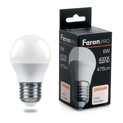   Feron 6 230V E27 4000K G45 LB-1406, 38069