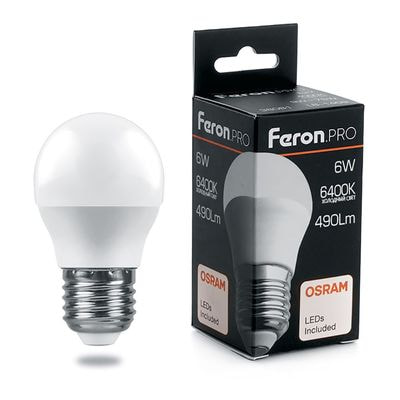   Feron 6 230V E27 6400K G45 LB-1406, 38070