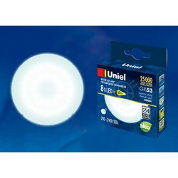   Uniel LED-GX53-8W/NW/GX53/FR PLZ01WH (UL-00001671)