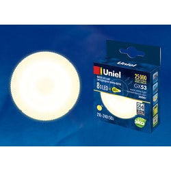   Uniel LED-GX53-8W/WW/GX53/FR PLZ01WH (UL-00001672)