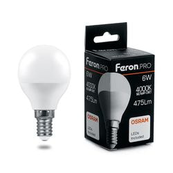   Feron 6 230V E14 4000K G45 LB-1406, 38066